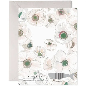 White Flower Wedding Greeting Card