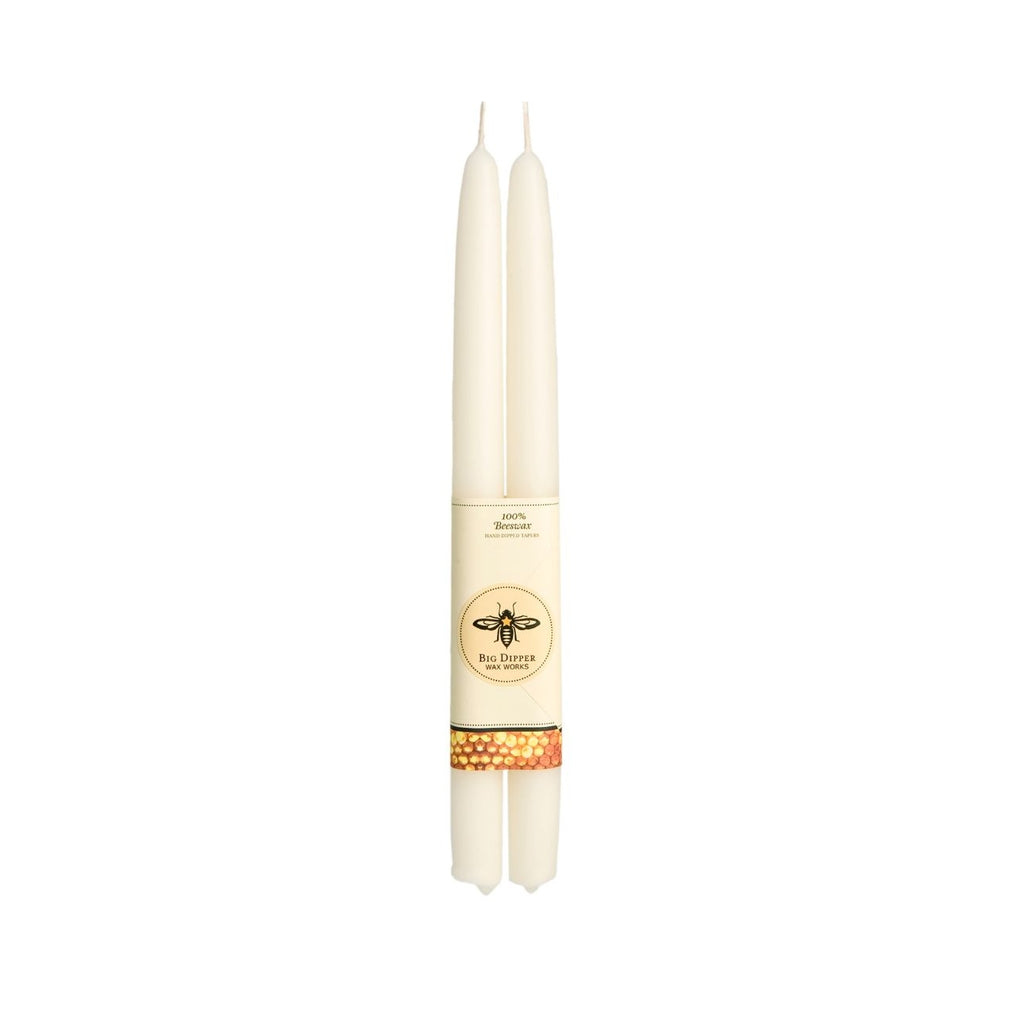 100% Pure Beeswax Tapers Cream 12"