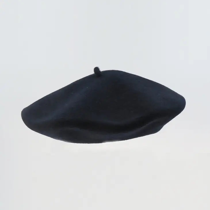 Navy Wool Beret Made in France