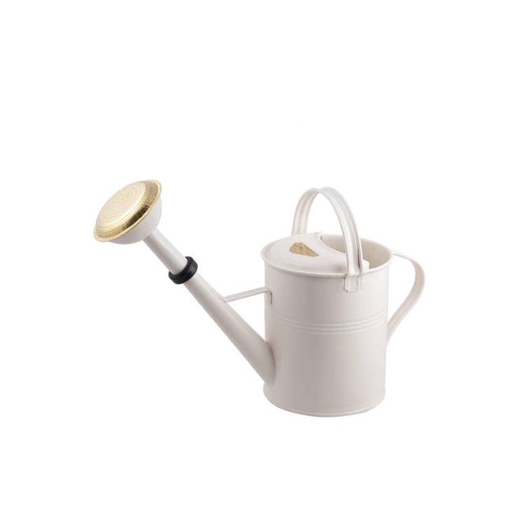 Creamy White Hot-Dip Galvanized Watering Can 2.4 Gallon Made in Slovakia