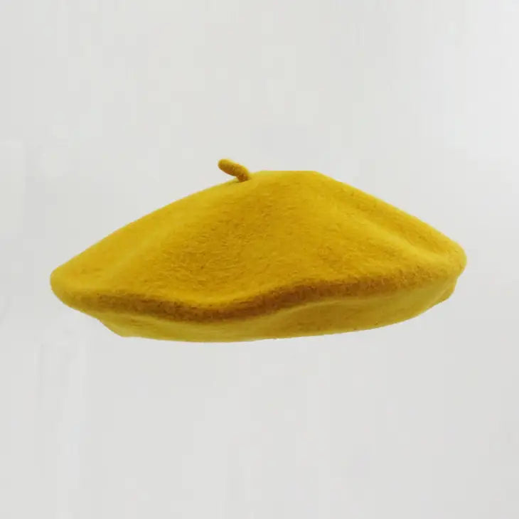 Wool Yellow Beret Made in France