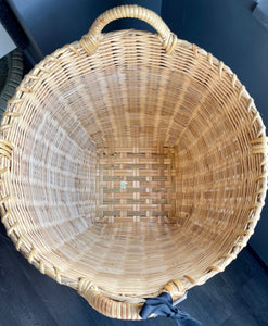 Vintage Hand Woven Basket 12” T x 15” W