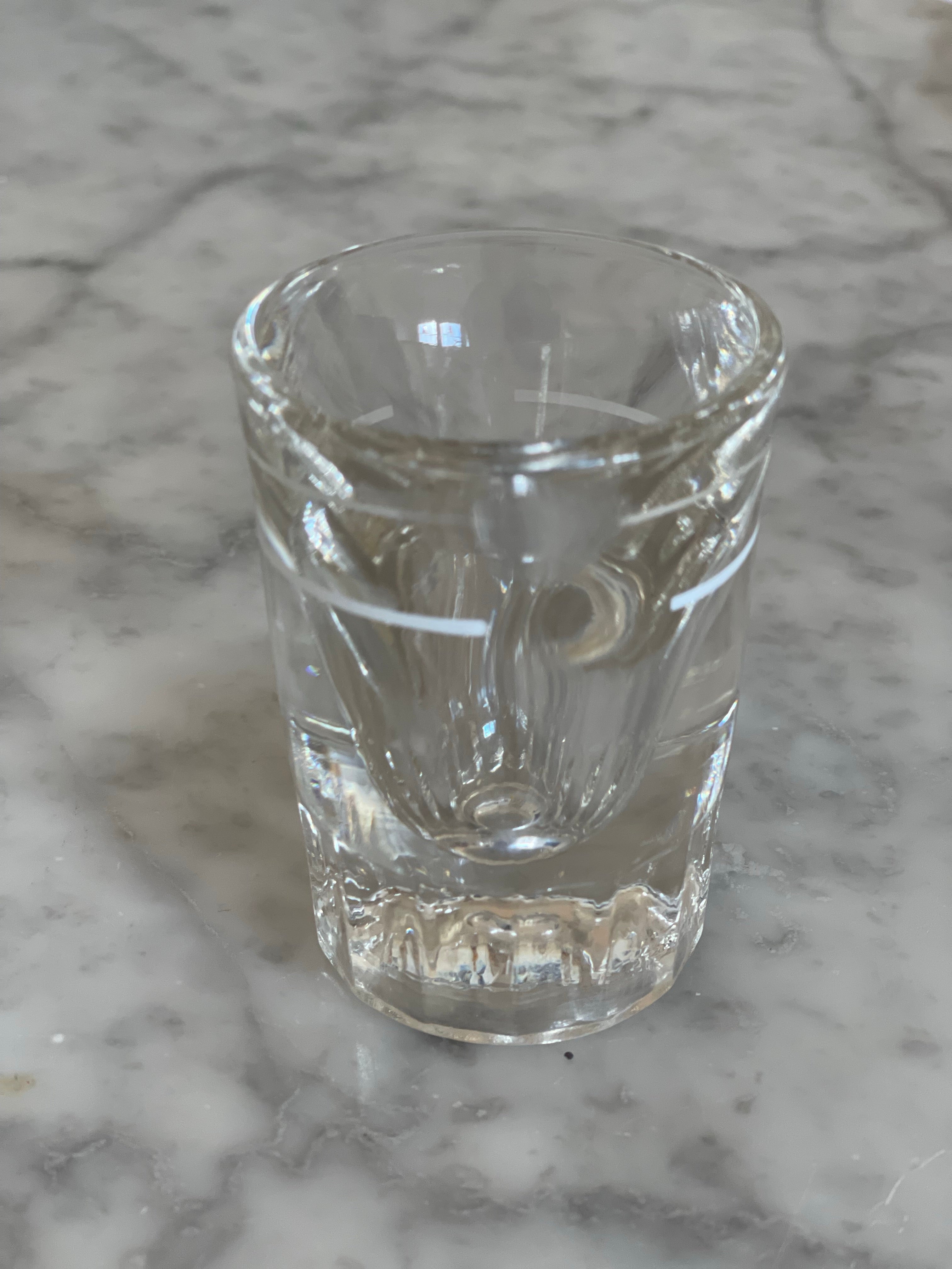 Vintage Shot Glasses 3” Heavy White Fill Line