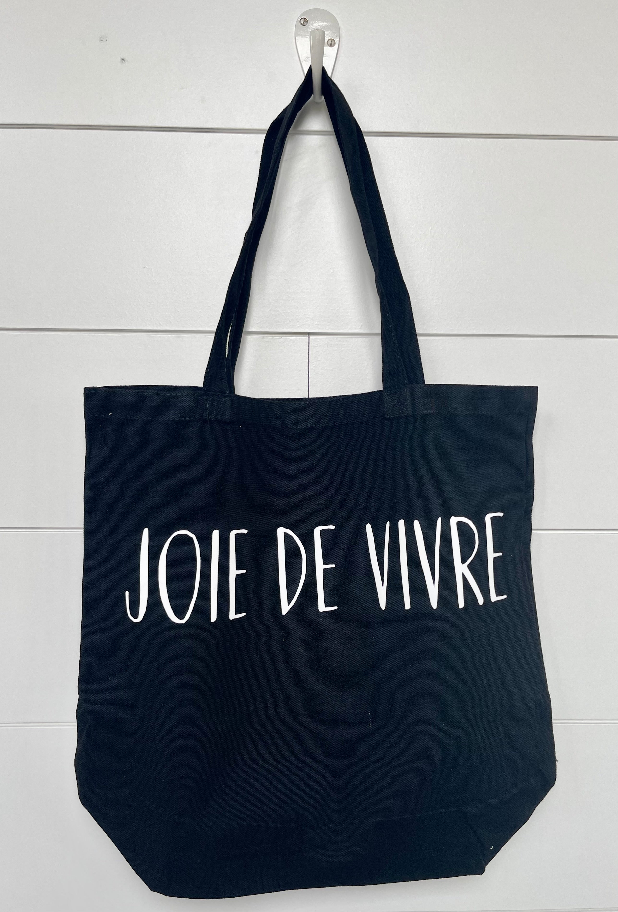 Joie de vivre Black Tote Bag “joy of living”