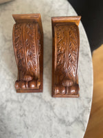 Load image into Gallery viewer, ORNATE PAIR WOOD CORBELS
