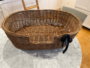 Large Wicker Dog Bed 35" x 23" Oval