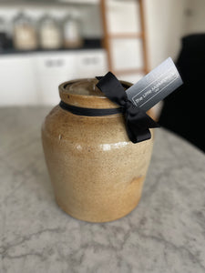 Covered Stoneware Jar