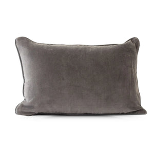Gray Velvet Pillow 12” x 18”