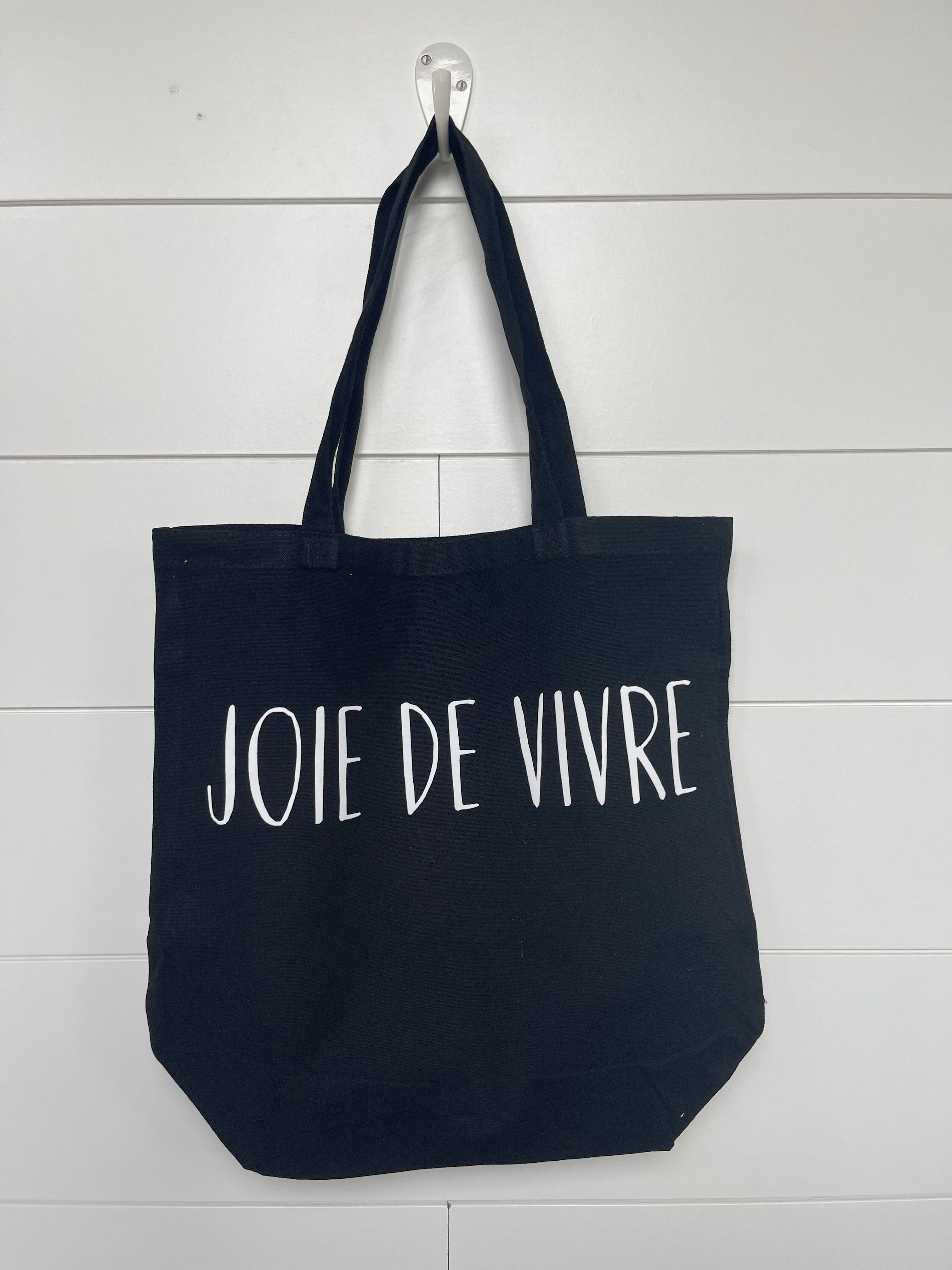 Joie de vivre Black Tote Bag “joy of living”