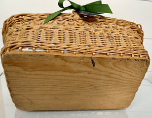 Woven Basket with Wood Bottom