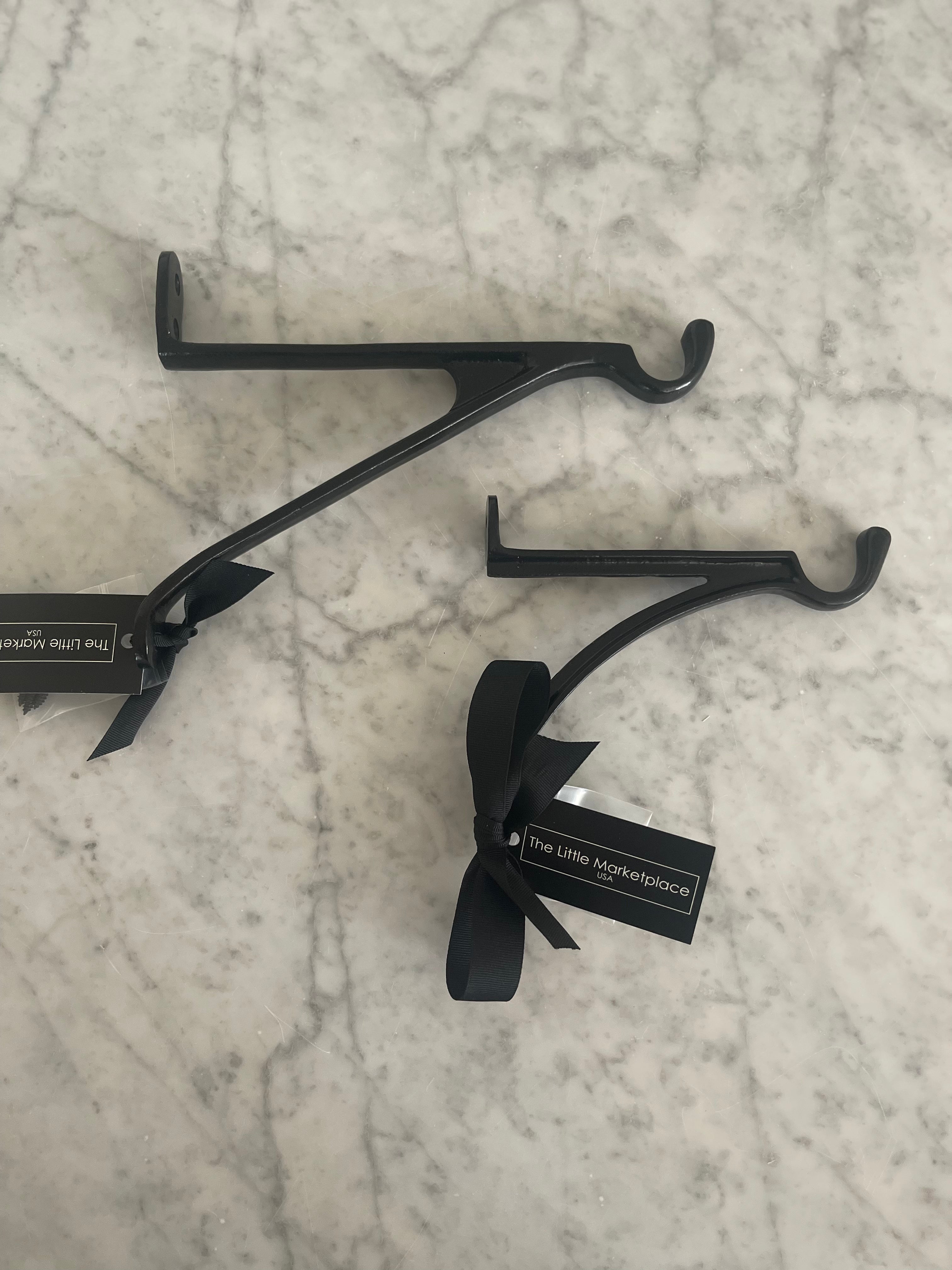 Black Cast Iron 10” Hook Hanging Bracket 10 inch - Made in UK