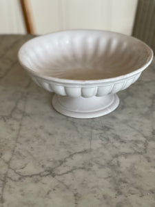 White Footed Ceramic Bowl 10 1/2” W Italy