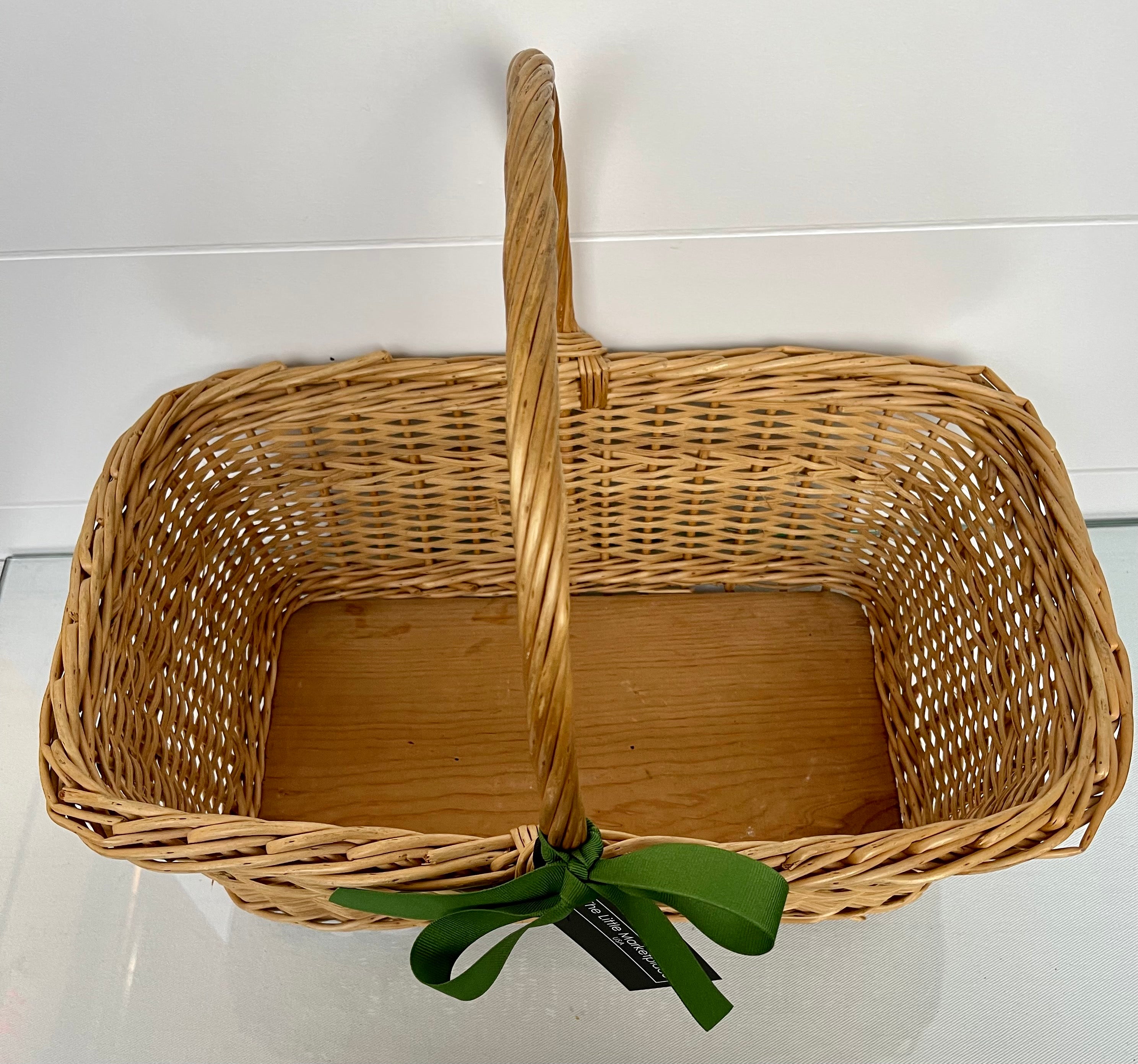 Woven Basket with Wood Bottom