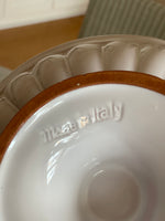 Load image into Gallery viewer, White Footed Ceramic Bowl 10 1/2” W Italy
