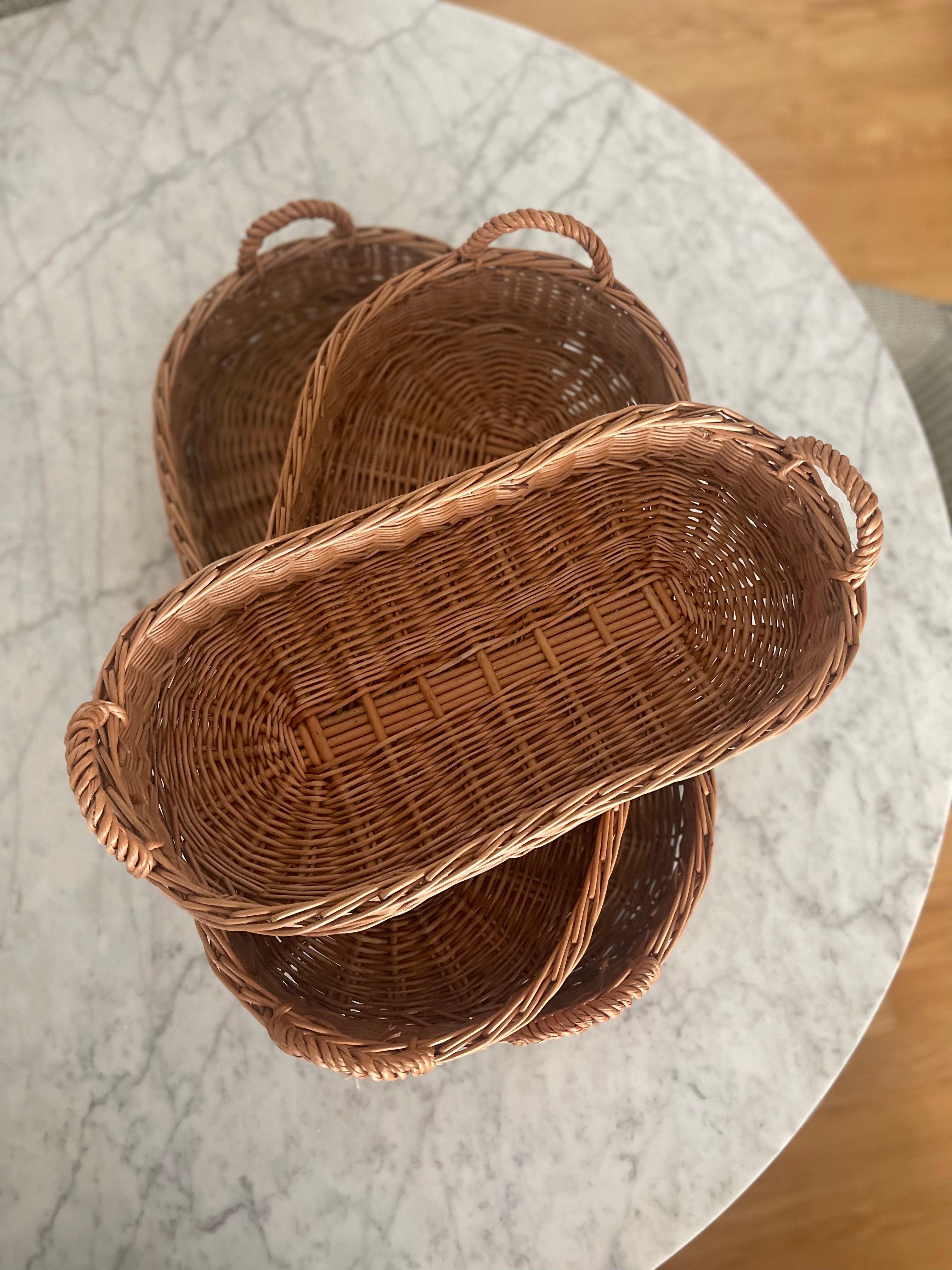 Oval Small Wicker Serving Tray 18”L, 9”D