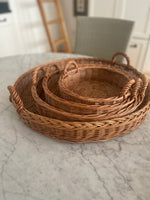 Load image into Gallery viewer, Round Wicker Serving Tray 15 1/2”D
