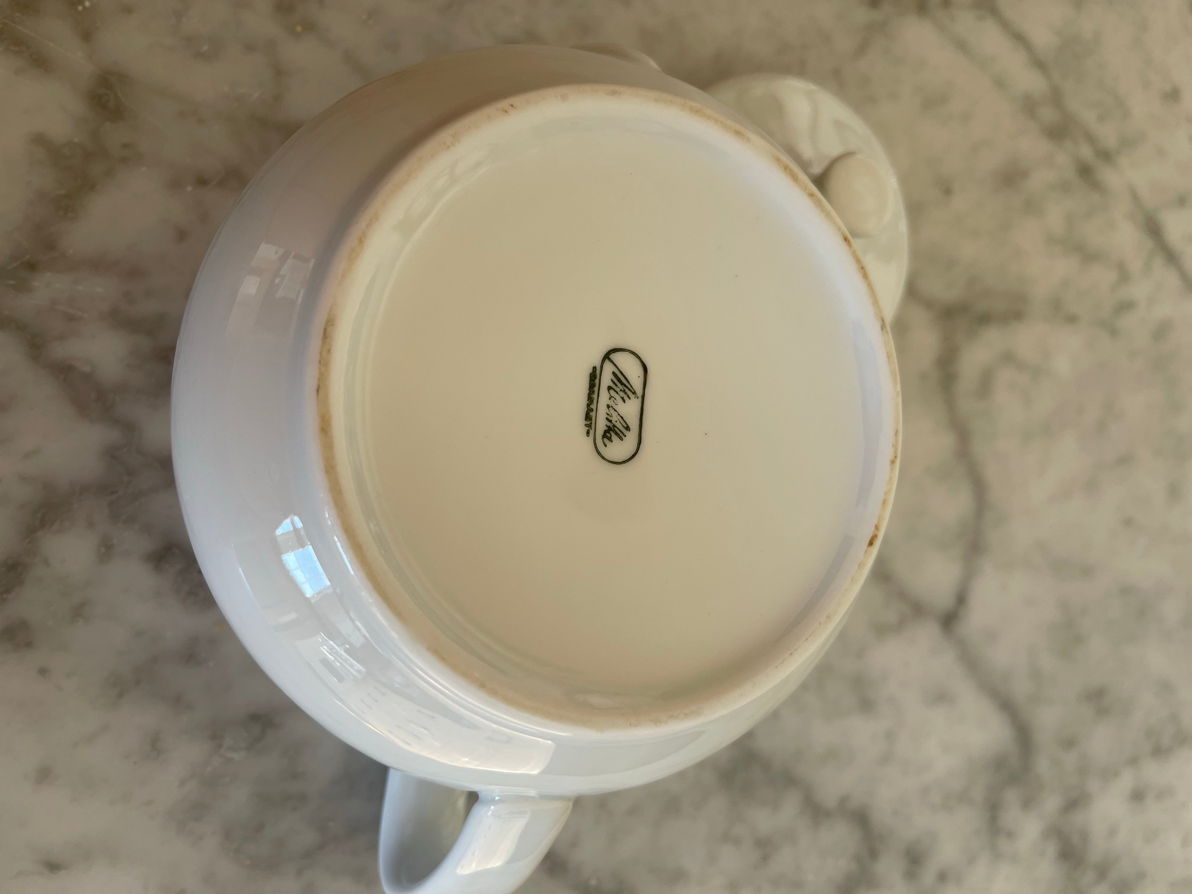 Vintage Melitta Germany White Porcelain Teapot Coffee Pot MCM