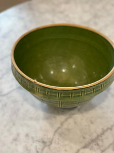 Green McCoy Pottery Windowpane Bowl