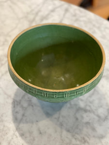 Green McCoy Pottery Windowpane Bowl
