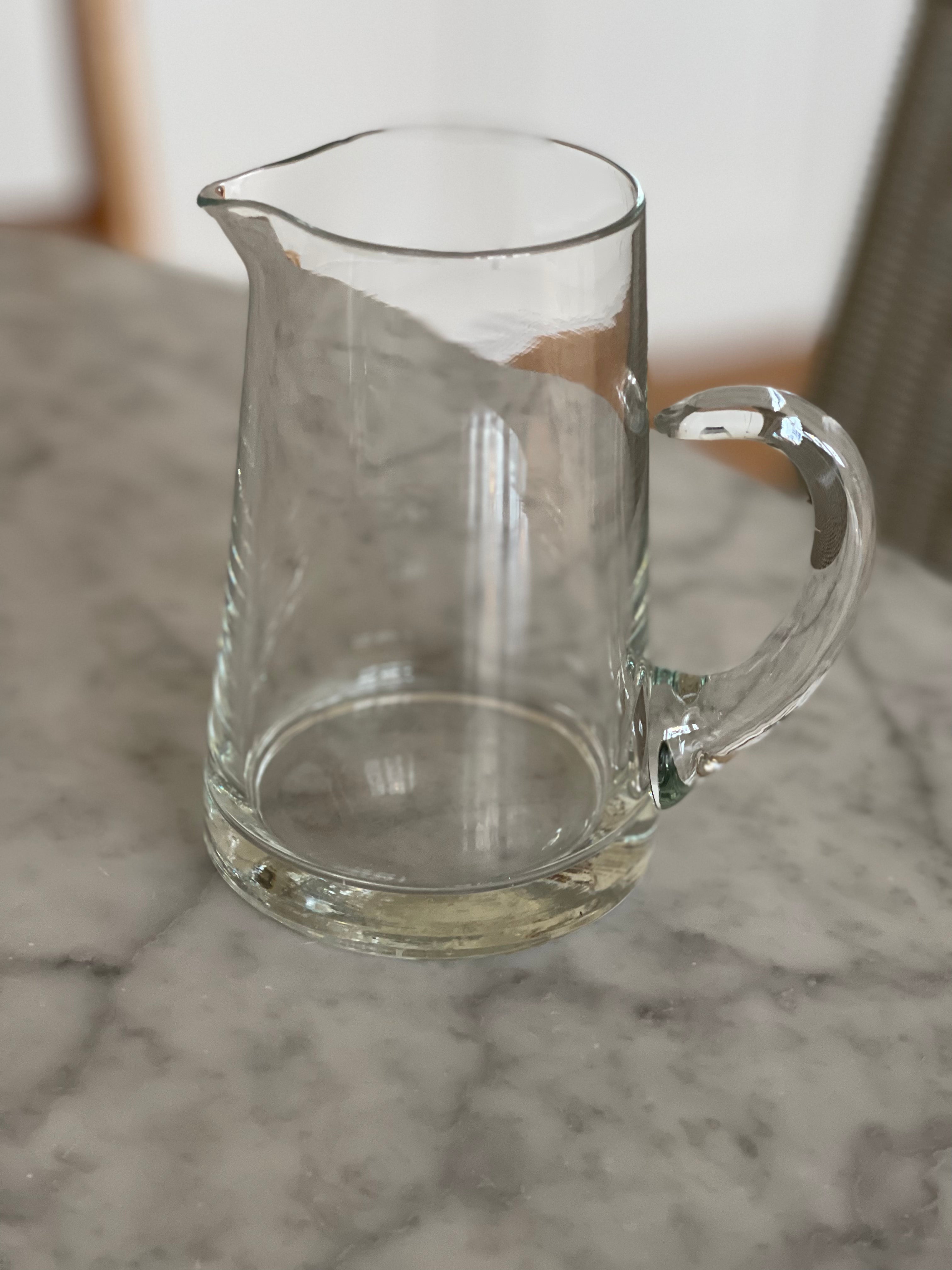 Small Glass Pitcher 7” T