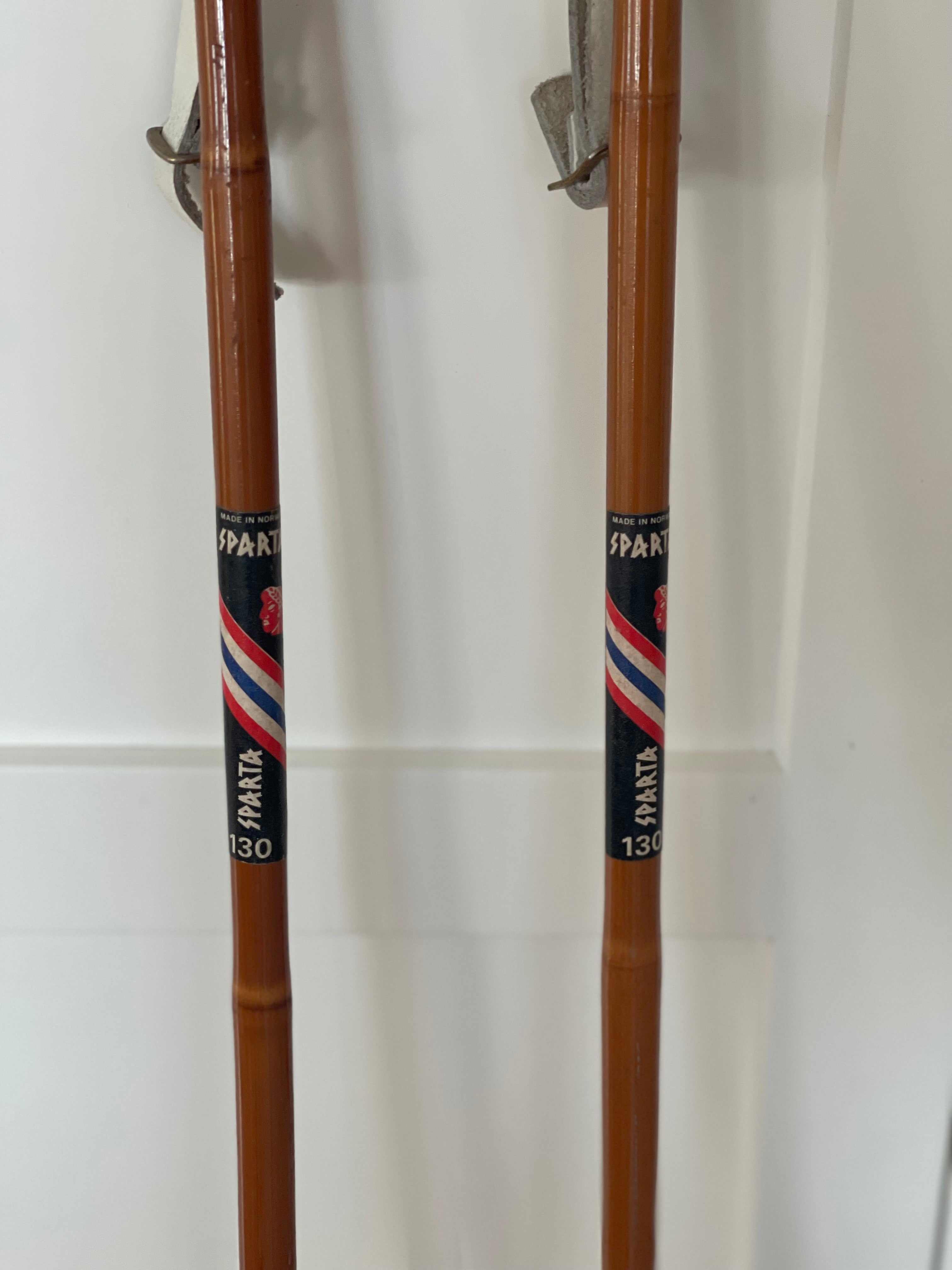 Vintage Sparta Bamboo Ski Poles Made in Norway