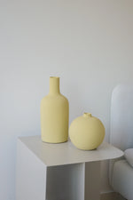 Load image into Gallery viewer, Yellow Vase Made in Portugal 6” T
